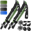 Premium Foldable Hiking Poles by USA Brand - Adjustable, Lightweight Trekking Poles Made of Aircraft Aluminum, Metal Locks Cork EVA Grips