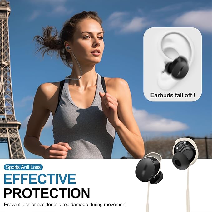 PUCGUE Anti-Lost Strap Compatible with Bose New QuietComfort Earbuds 2024, Silicone Sports Lanyard for Bose New QC Earbuds