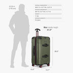 Traveler's Choice Maxporter II Polycarbonate Hardside Trunk with Spinner Wheels, Green, 28-Inch Medium Trunk