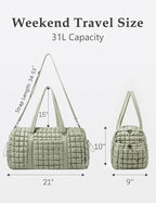 Quilted Travel Duffle Bag for Women Medium Weekender Bag Puffer Overnight Bag Large Soft Puffy Duffel Bag Carry-On Gym Bag Lightweight Personal Item Travel Bag for Trips Business Sport Airplane