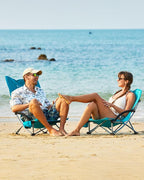 KingCamp Low Beach Chair, High Back Folding Camping Chair for Adults, Oversized Breathable Mesh Seat, 300lbs Heavy Duty Portable Chair with Cup Holder & Storage Pockets for Beach, Outdoor