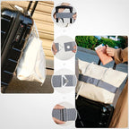 TOOVREN 2-in-1 Travel Belt for Luggage Straps Add a Bag Bungees Suitcase Luggage Strap Over Handle Suitcases Belt for Carry On Bag Adjustable Backpack Attachment Airport Travel Accessories Gray