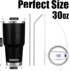 D·S 30 oz Black Tumbler Stainless Steel Double Wall Vacuum Insulated Mug with Straw and Lid, Cleaning Brush for Cold and Hot Beverages