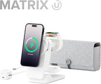 Matrix Ultimate 3-in-1 Wireless Charger with 5,000mAh MagSafe Powerbank- Global Edition | Wireless Power Bank | 5000 mAh Power Bank