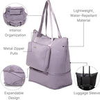 Baggallini Carryall Expandable Lightweight Travel Tote 22" Packable Folding Compact Nylon Washable Weekender w/Luggage Sleeve