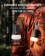 EZVALO LED Rechargeable Camping Lantern, 6000mAh Emergency Outdoor Tent Light for Camping, IPX5 Water Resistant Portable Tent Lantern for Hiking, Backpacking, Fishing, Hurricane, Outages (Black)