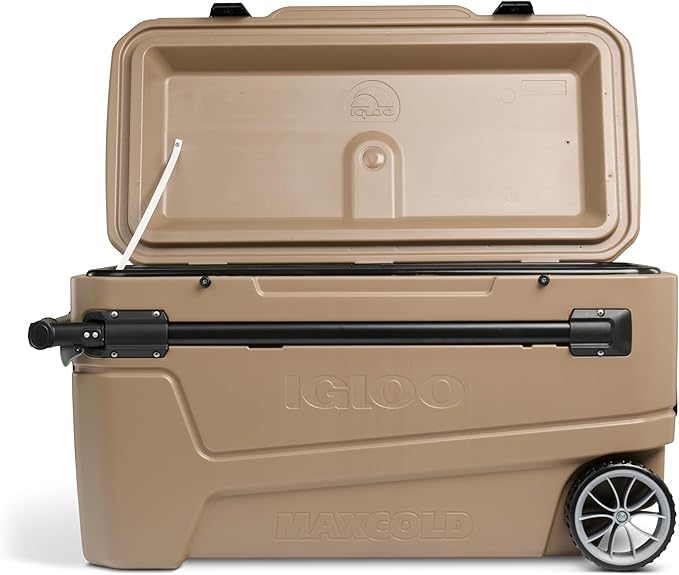 Igloo Maxcold Glide 110Qt Wheeled Cooler | Insulated Hard Shell Ice Chest