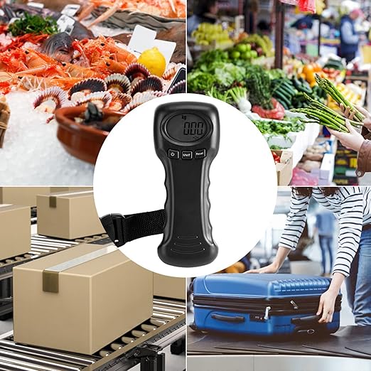 Luggage Scale,Ocs‑8 50kg/110lb Portable Travel Hanging Luggage Scale Electronic Weight, Suitcase Weighing Scale with LCD Digital Display for Travel Home Fair, Battery Not Included, Black