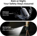 SwitchBot 130 dB Personal Safety Alarm for Women with Apple Find My APP, Extra-Loud Siren & Strobe Light, Waterproof Self Defense Keychain for Women, College Girls and Kids (White)