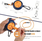 32Ft Portable Travel Clothesline Caudblor Adjustable Camping Clothes Laundry Drying Rope for Hotel Trip, Cruise, Outdoor/Indoor with 10 Windproof Clips, 10 Clothespins, 1 Storage Bag（Blue）