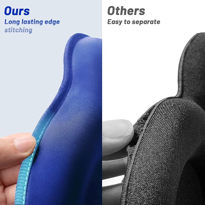 Sleep Eye Mask for Men Women, Sleeping Mask for Side Sleeper, Travel Blackout Night Blindfold Eye Shade Cover with Adjustable Strap (Blue)