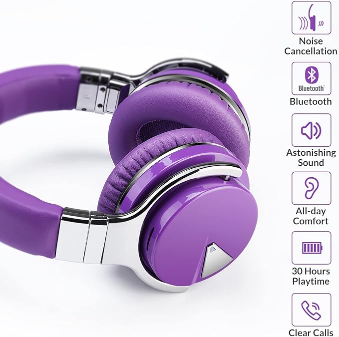 Million Sold 10 Years Classic E7 Active Noise Cancelling Headphones with Upgraded Noise Cancellation, Bluetooth Headphones Wireless with HD Sound Vivid Deep Bass, for Home Office Travel Gift Pcs