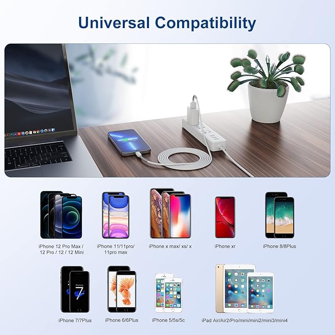 3Pack USB A to Lightning Cable 3FT, Fast Charging Cord for iPhone 14, Replacement for Apple Original Charger Cable for iPhone 14 13 12 11 Pro 11 XS MAX XR 8 7 6s Plus