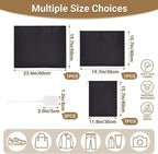 Ewen Small Medium Large Satin Drawstring Dustbags with Tags, 3 Pack Dustproof Travel Essentials Organizer Bags for Handbags, Black Packing Bags for Closet Home Storage Jewelry Shoes Purse Organization