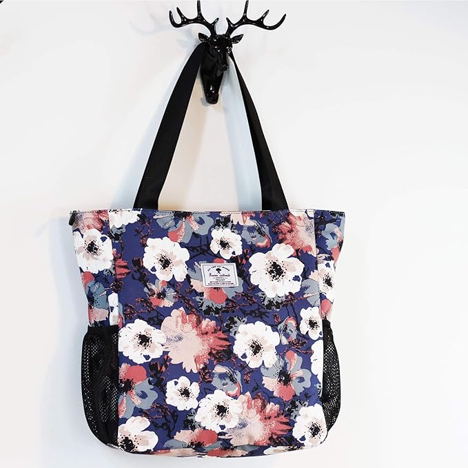 Original Floral Water Resistant Large Tote Bag Shoulder Bag for Gym Beach Travel Daily Bags Upgraded