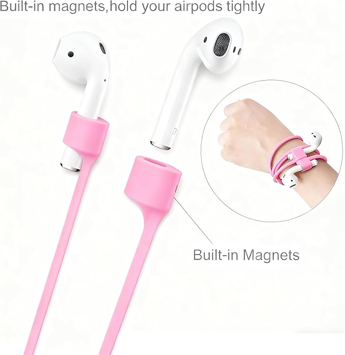 Magnetic Anti-Lost Straps for AirPods,Colorful Soft Silicone Sports Lanyard, Neck Rope Cord
