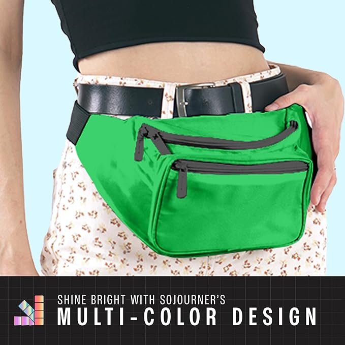 Green Fanny Pack Belt Bag I Mens Fanny Packs for Women Fashionable - Crossbody Bag Bum bag Waist Bag Waist Pack - Hands Free for Hiking, Running, Travel, Waterproof and more