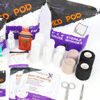 Lightning X Products Lightning X Mid-Sized First Responder EMT Bag | LXMB25 Fully Stocked Aid Kit w/ 200+ BLS Supplies - Blue