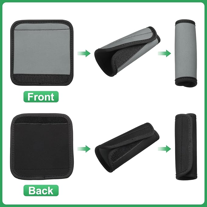 uxcell 3 Pcs Luggage Handle Wrap for Suitcase, Neoprene Handbag Grip Cover Protector Luggage Identifiers Suitcase Handle Wraps for Luggage Shopping Bag Travel Bags, Silver