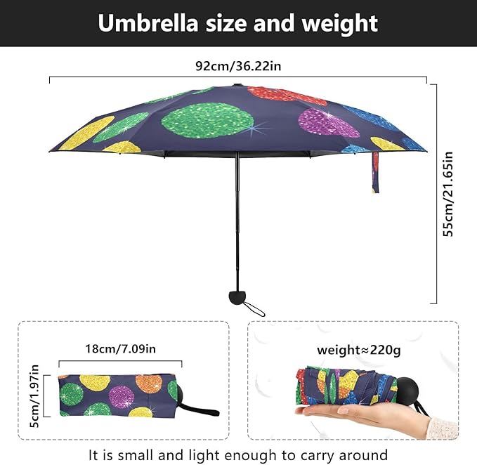 Cowboy Boots Pattern Umbrellas for Rain Windproof Small Folding Compact Mini Travel Umbrella for Purse Lightweight Portable Pocket for Women
