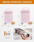 LOVEVOOK Hard Shell Carry On Luggage 22x14x9 Airline Approved with Removable Lining,22 Inch Carry On Suitcase with Spinner Wheel TSA Lock,Lightweight Checked Luggage for Men Women Travel Business Trip