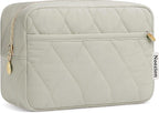 Noozion Makeup Bag Travel Toiletry Bag, Puffy Padded Cosmetic Bag for Women, Makeup Organizer Case, Wide-open Pouch Purse, Travel Essentials