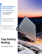 TORRAS MiniMag Pro Power Bank, Ultra Slim Semi Solid-State Portable Charger, Wireless 5,000mAh Magnetic Battery Pack for iPhone 17/16/15/14/13/12, Fast Charging, Infinite Grey