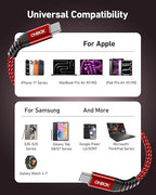 USB C to USB C Cable 60W [2Pack 3FT], USB Type C Fast Charging Cable for Car Durable Braided iPhone USB-C Cable USBC to USBC Cord for iPhone 17/16/15/Pro Max/Plus, Samsung Galaxy S23 and More-Red