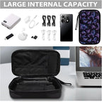 Glitter Butterfly Print Storage Bag Practical Earphone Bags Cable Organizer Bags Power Bank Bag Data Cables Storage Pouch Headset Organizing Pouch Multipurpose Bags