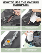 coofay Vacuum Backpack Travel with Pump Vacpack Travel Backpack with Vacuum System Compression Backpacks