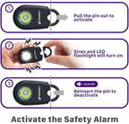 Fosmon Personal Alarm for Women, Self Defense Protection Keychain Safety Sound Siren 125DB with Strobe Light LED Flashlight Carabiner, SOS Emergency Security Alert Device for Kids Teenager Elderly Men