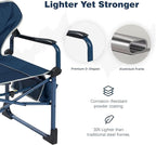 SUNNYFEEL Camping Directors Chair Set of 2 Aluminum Oversized Portable Folding Chair with Side Pocket and Adjustable Side Table for Beach, Fishing, Trip, Picnic, Lawn, Outdoor Foldable Camp Chairs
