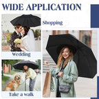 Hillban Set of 12 Windproof Travel Umbrellas Bulk Portable Folding Compact Umbrella for Rain Sun for Wind Backpack Men Women