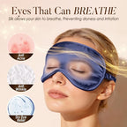 LULUSILK Mulberry Silk Sleep Eye Mask Blindfold with Elastic Strap Headband, Soft Eye Cover Eyeshade for Night Sleeping, Travel, Nap (Navy Blue)