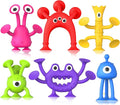 Baby Bath Toys Suction Toy: No Hole Bath Toy for Baby Toddlers - Kids Mini Sensory Fidget Suction Cup Toys for Boys Girls - Window Building Toy Road Trip Travel Essentials for Kids Gifts (Ages 3+)