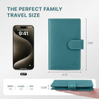 ALLIVE Family Passport Holder for Women & Men, RFID Blocking Passport Wallet with AirTag Slot, Genuine Leather Passport Cover Family Travel Gift & Airport Essentials (Lake Blue)