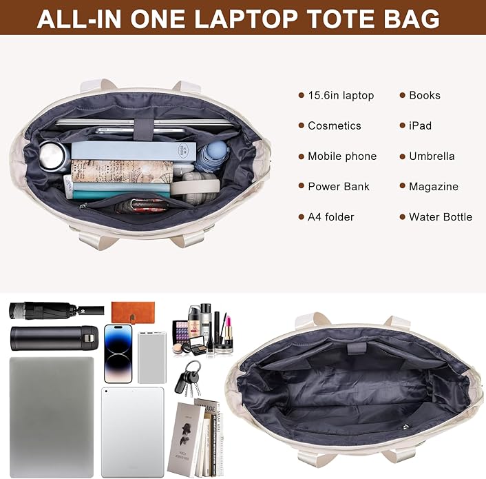 Teacher Tote Bag for Women 15.6in Laptop Bag Work Bags for Women Nurse, Large Utility Shoulder Tote Handbag