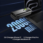 sharge Retractable 165 Power Bank with Built-in Cable 165W Total Output 20000mAh Power Bank 3-Port Fast Charging, Smart Digital Display, High Capacity External Battery Pack for Laptop, iPhone 17