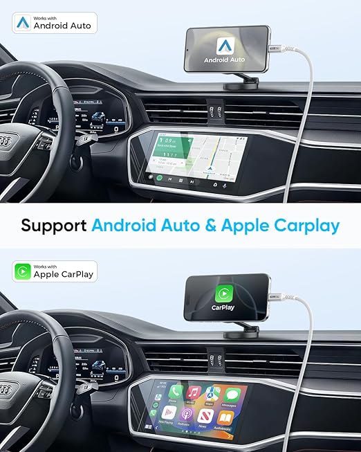 SUNGUY 10Gbps Android Auto USB C Cable, 1.5FT 3A USB 3.1 Gen 2 Fast Charge & Data Transfer USB C CarPlay Cable for iPhone 17 16 15 Pro Max, Galaxy S24 S23 S22 Ultra, SSD (White)