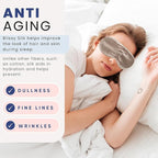 Blissy Silk Sleep Mask - Eye Sleeping Mask for Women & Men for Total Blackout - 100% Pure Mulberry Silk, 22 Momme 6a Fibers - Blindfold Sleep Mask Side Sleeper Eye Cover (Champagne)
