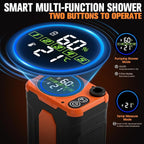 2026 Upgraded Portable Camping Shower with Portable Shower Pan,10000Mah Rechargeable Portable Shower Head with Camp Shower Floor,Outdoor Shower Pan with Drain Hose,5 Spray Portable Shower Pump