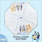 Bluey Umbrella for Toddlers and Kids, Waterproof and Bingo Canopy, Character Handle, Wrist Strap, 29 Inch
