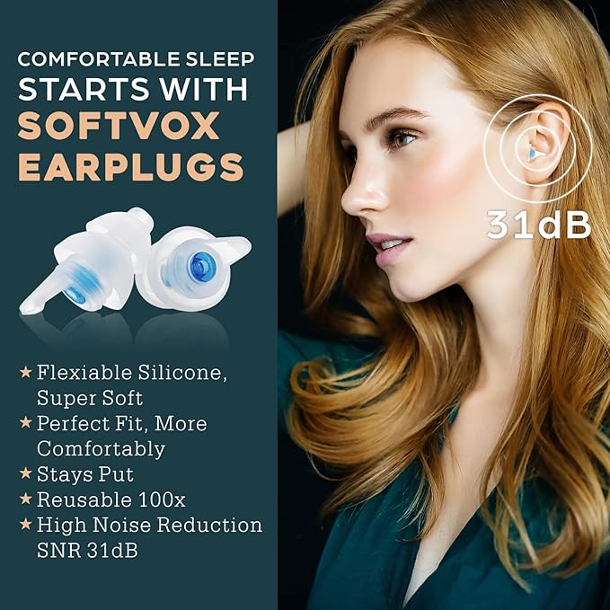 Small Ear Plugs for Noise Cancelling, Reusable Comfy Earplugs for Sleeping, Snoring, Loud Events, Travel, Studying, Concerts -31dB Hearing Protection