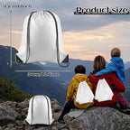 15 Pcs White Drawstring Bags Drawstring Backpack Bulk, PLULON String Backpack Cinch Sack Sport Gym Backpack Bags for Yoga Traveling Outdoor Sports