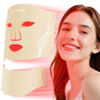 Red Light Therapy for Face, LED Light Therapy Mask Skin Care Mask & Neck, LED Red & NIR Light Therapy Wavelength for Home Use, Working Travel Yoga Sleep