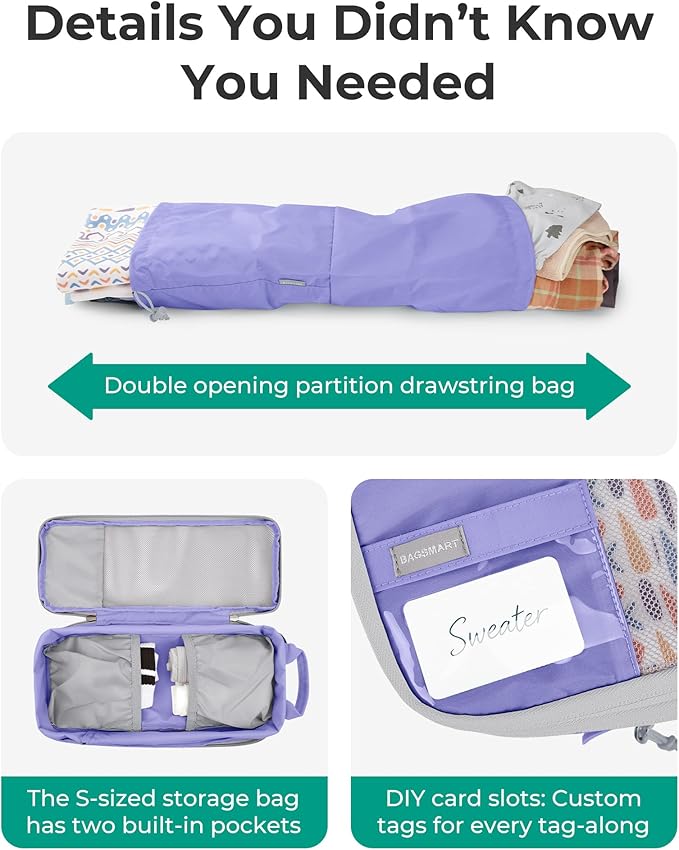 BAGSMART 6 Set /4 Set/2 Set Compression Packing Cubes for Travel, Lightweight Luggage Organizer Bags, Durable Space Saver Bags Travel Essentials