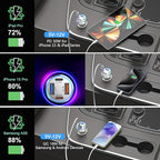 USB C Car Charger, Bangfun 3 Pack 65W 4 Ports 12V USB C Cigarette Lighter Adapter QC 3.0&PD 30W Super Fast Type C Car Phone Charger for iPhone 15/14/13/11/iPad Pro,Samsung,Android(Silver)