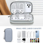 FYY Electronic Organizer, Travel Cable Organizer Bag Pouch Electronic Accessories Carry Case Portable Waterproof Double Layers All-in-One Storage Bag for Cable, Charger, Phone, Earphone Light Grey