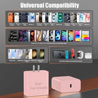 iPhone 17 16 Pro Max Charger Fast Charging, Super Fast USB C Chargers for iPhone 17(6FT+6FT+10FT) Type C Chargers Cord with Fast Charger Block for iPhone 17/16/15 Series/iPad/ GalaxyS26/S25/S24 Pink