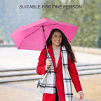 Compact Travel Umbrella for Purse - Flat Handle, Waterproof for Light Rain